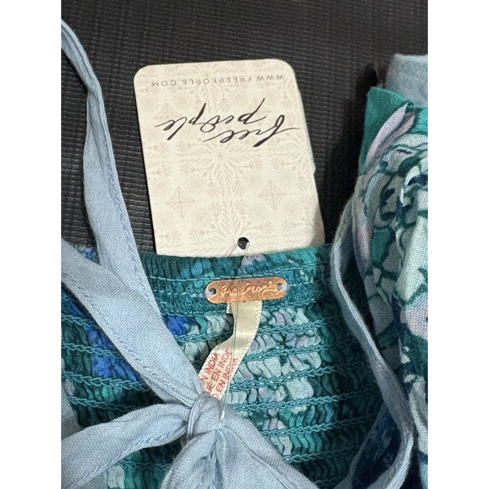 NEW Free People Dream Weaver Maxi Dress blue Floral Flower Boho Fairy Whimsy M - Picture 4 of 8